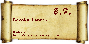 Boroka Henrik névjegykártya